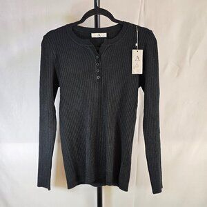 Black Soft Knit Jersey Sweater Blouse